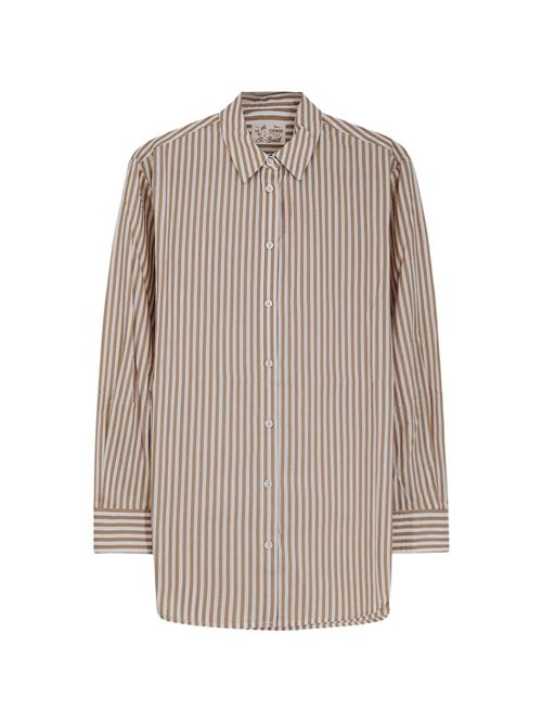 Camicia donna Brigitte in cotone a righe marroni MC2 SAINT BARTH | BRIGITTE00724L